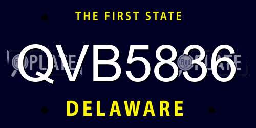QVB5836 Delaware License Plate