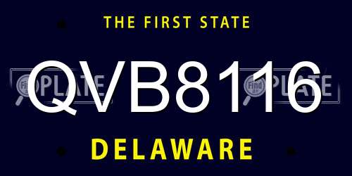 QVB8116 Delaware License Plate
