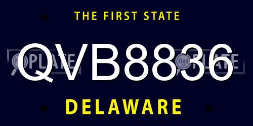 QVB8836 Delaware License Plate