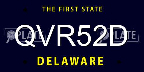 QVR52D Delaware License Plate