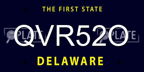 QVR52O Delaware License Plate