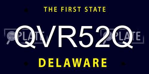 QVR52Q Delaware License Plate