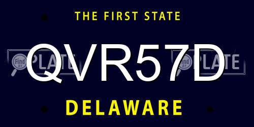 QVR57D Delaware License Plate