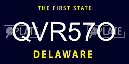 QVR57O Delaware License Plate