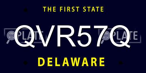 QVR57Q Delaware License Plate