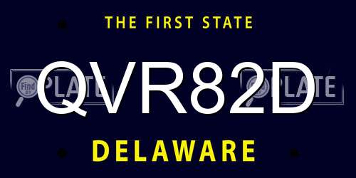 QVR82D Delaware License Plate
