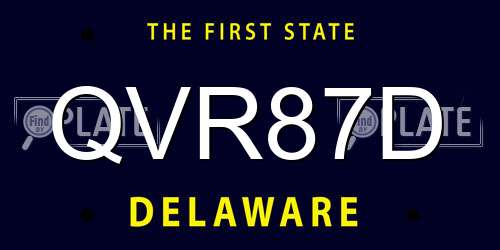 QVR87D Delaware License Plate