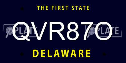 QVR87O Delaware License Plate