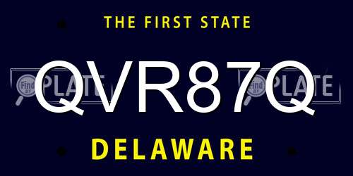 QVR87Q Delaware License Plate