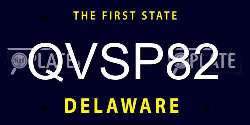 QVSP82 Delaware License Plate