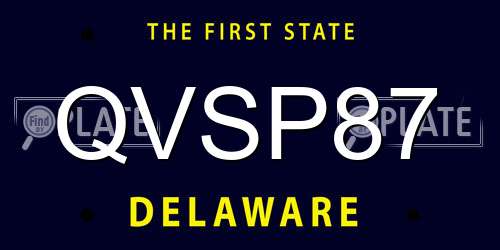QVSP87 Delaware License Plate