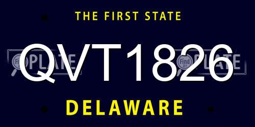 QVT1826 Delaware License Plate
