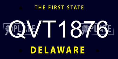 QVT1876 Delaware License Plate