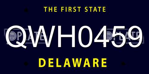 QWH0459 Delaware License Plate