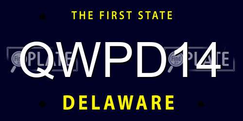 QWPD14 Delaware License Plate
