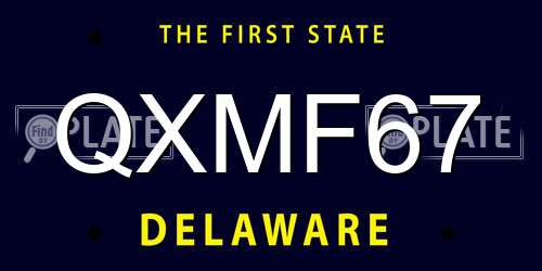 QXMF67 Delaware License Plate