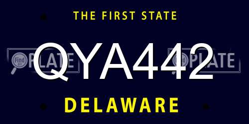 QYA442 Delaware License Plate