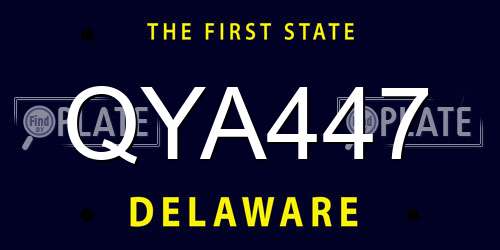 QYA447 Delaware License Plate