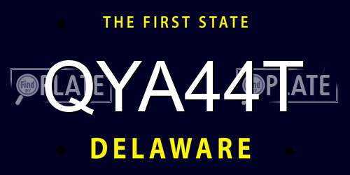 QYA44T Delaware License Plate