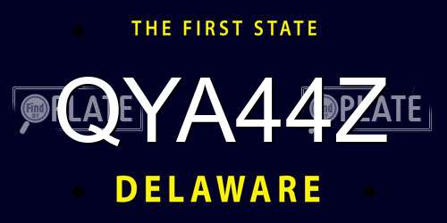 QYA44Z Delaware License Plate