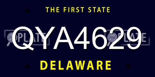 QYA4629 Delaware License Plate