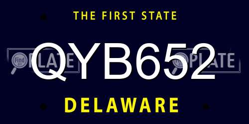 QYB652 Delaware License Plate