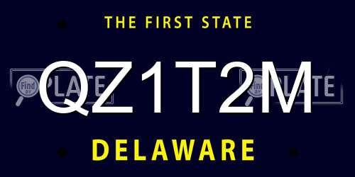 QZ1T2M Delaware License Plate