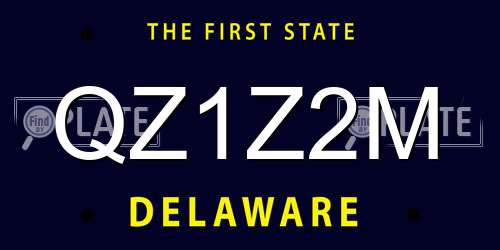 QZ1Z2M Delaware License Plate