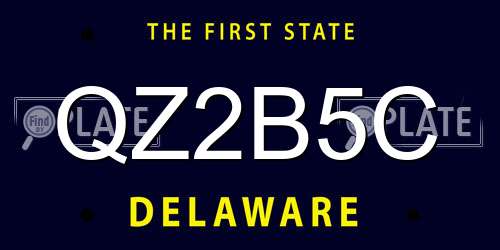 QZ2B5C Delaware License Plate
