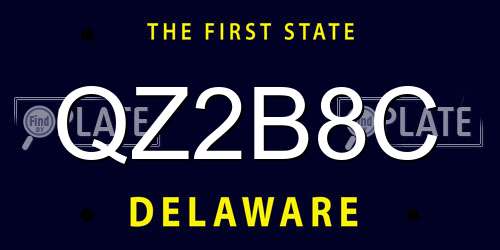QZ2B8C Delaware License Plate