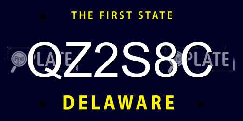 QZ2S8C Delaware License Plate