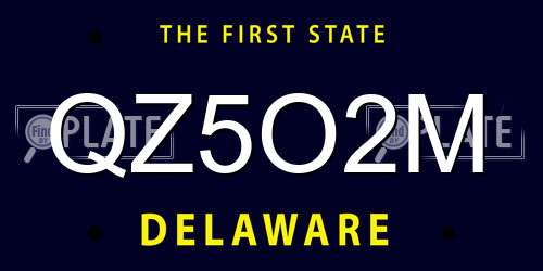 QZ5O2M Delaware License Plate