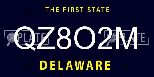 QZ8O2M Delaware License Plate