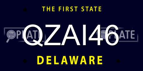 QZAI46 Delaware License Plate