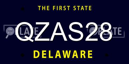 QZAS28 Delaware License Plate