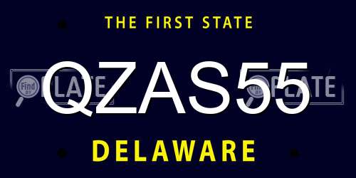QZAS55 Delaware License Plate