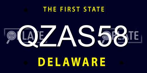 QZAS58 Delaware License Plate