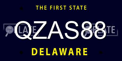 QZAS88 Delaware License Plate