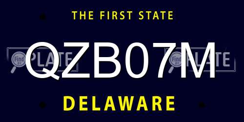 QZB07M Delaware License Plate