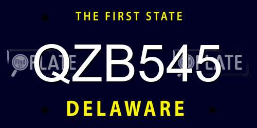QZB545 Delaware License Plate