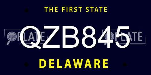 QZB845 Delaware License Plate