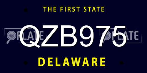 QZB975 Delaware License Plate