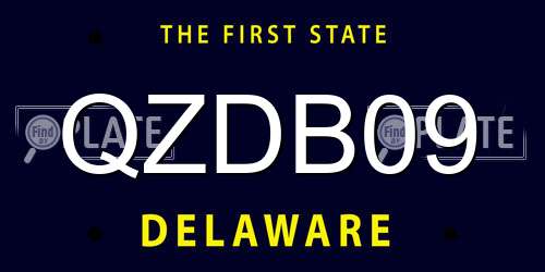 QZDB09 Delaware License Plate