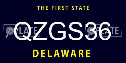 QZGS36 Delaware License Plate