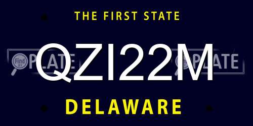 QZI22M Delaware License Plate