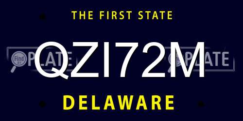 QZI72M Delaware License Plate