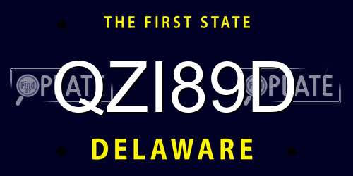 QZI89D Delaware License Plate