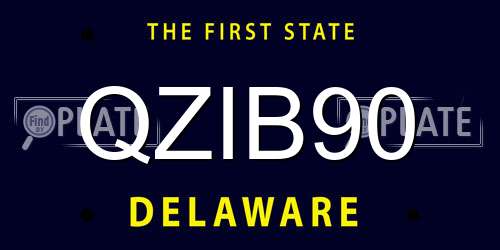 QZIB90 Delaware License Plate