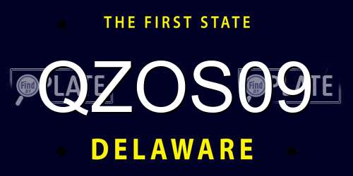 QZOS09 Delaware License Plate