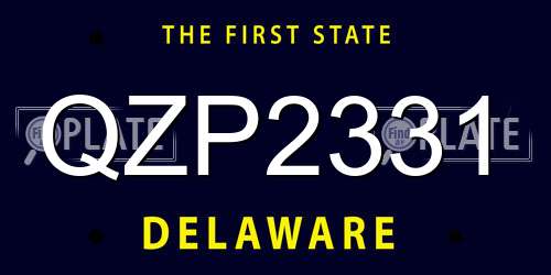 QZP2331 Delaware License Plate